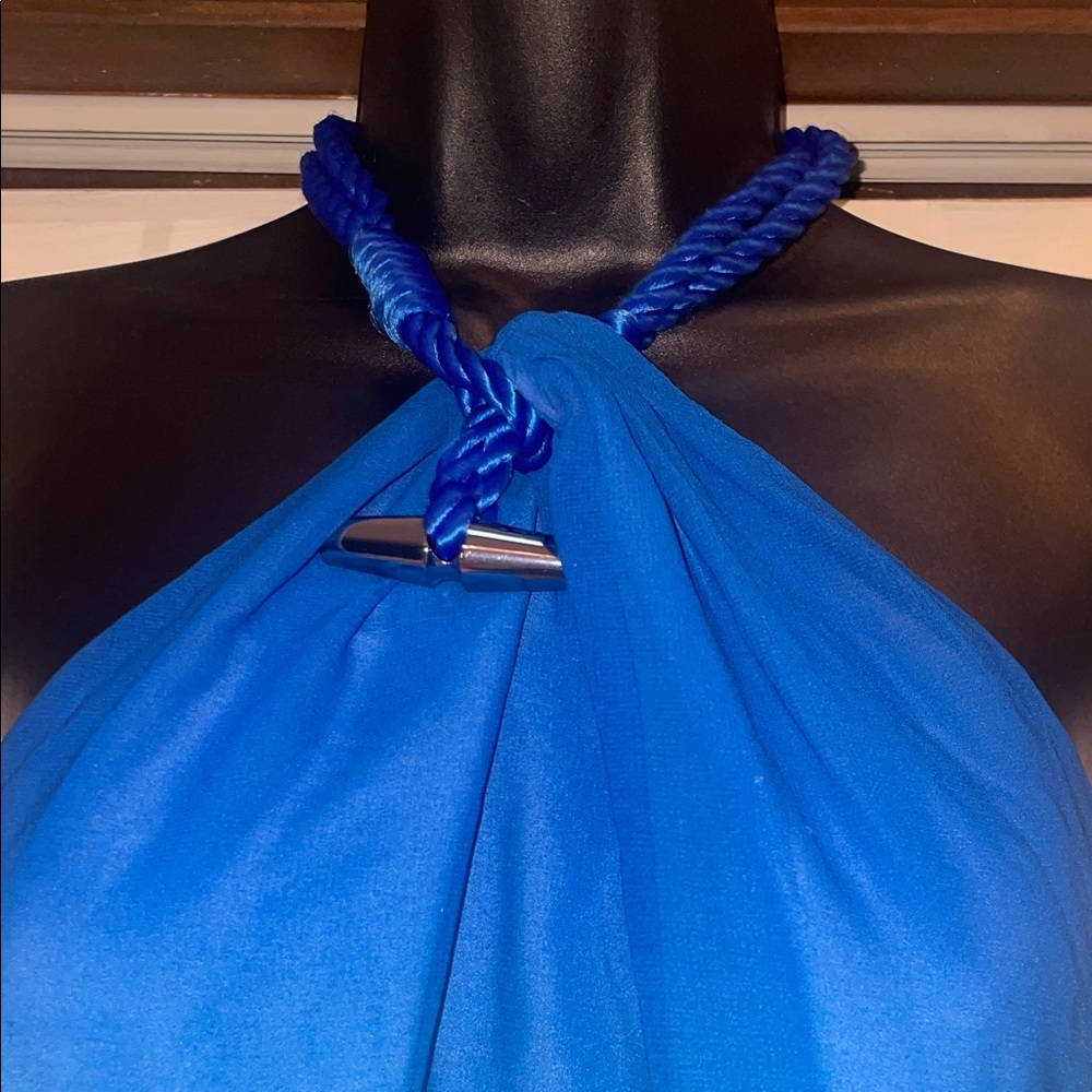 Lauren Ralph Lauren Gradient Blue and Yellow Halter Top - Picture 2 of 9
